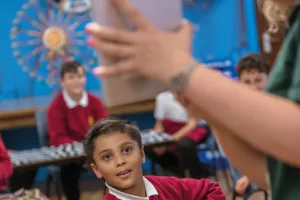 Students at an educational workshop